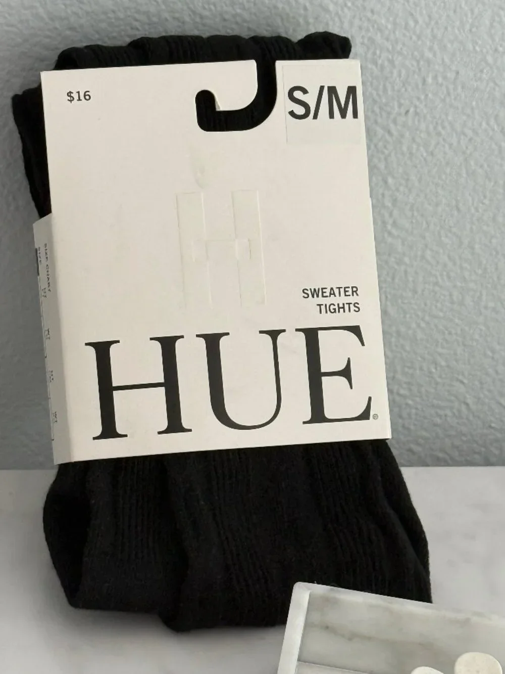 HUE Women's Cable Sweater Tights BLACK S/M - Picture 2 of 4
